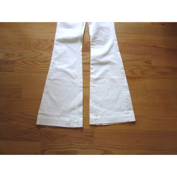Abercrombie & Fitch White Wide Leg Jeans 6R, Waist 28 Inseam 34" - Picture 2 of 5